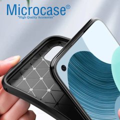 Microcase Huawei P40 Lite Pro Maxy Serisi Carbon Fiber Silikon TPU Kılıf - Siyah