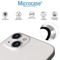 Microcase iPhone 13 mini Kamera Camı Lens Koruyucu Halka Set - Gümüş