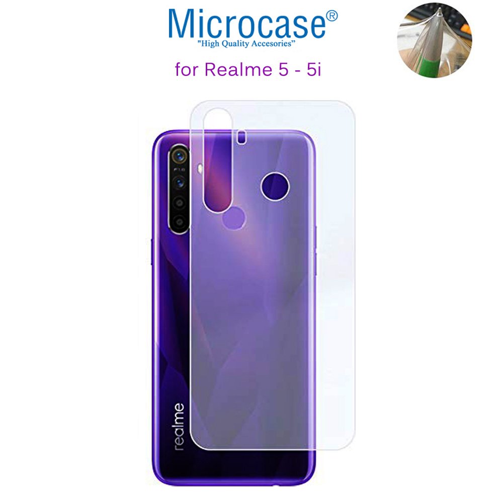 Microcase Realme 5 - 5i Full Arka Kaplama TPU Soft Koruma Filmi