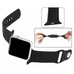 Apple Watch 38 mm Seri 1 2 3 Silikon Kordon Kayış Siyah