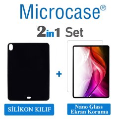 iPad Pro 11 Tablet Silikon Tpu Soft Kılıf Siyah + Ekran Koruma
