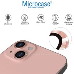 Microcase iPhone 13 mini Kamera Camı Lens Koruyucu Halka Set - Pembe
