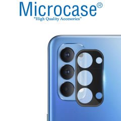 Microcase Oppo Reno 5 (5G) Kamera Lens Koruma Halkası - Kapalı Tasarım Siyah
