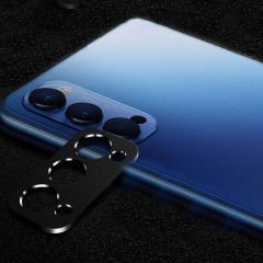 Microcase Oppo Reno 5 (5G) Kamera Lens Koruma Halkası - Kapalı Tasarım Siyah