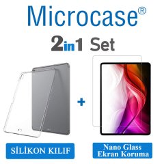 iPad Pro 11 Tablet Silikon Tpu Soft Kılıf Şeffaf + Ekran Koruma