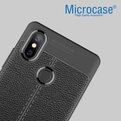 Microcase Xiaomi Mi 8 SE Leather Tpu Silikon Kılıf + Tempered Cam