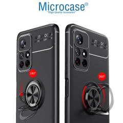 Microcase Xiaomi Redmi Note 11T 5G Focus Serisi Yüzüklü Kılıf - Siyah