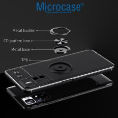 Microcase Xiaomi Redmi Note 11T 5G Focus Serisi Yüzüklü Kılıf - Siyah