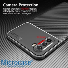Microcase Huawei Mate 40 Lite Maxy Serisi Carbon Fiber Silikon Kılıf - Siyah