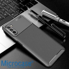 Microcase Huawei Mate 40 Lite Maxy Serisi Carbon Fiber Silikon Kılıf - Siyah