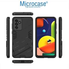 Microcase Samsung Galaxy A13 5G Matrix Serisi Armor Standlı Perfect Koruma Kılıf -Siyah