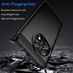 Microcase OnePlus 11 Global Brushed Carbon Fiber Silikon Kılıf - Siyah AL3332