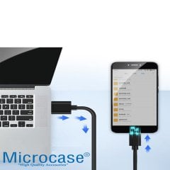 Microcase Micro USB Şarj ve Data Kablosu - 1 Metre Siyah