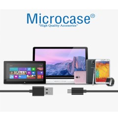 Microcase Micro USB Şarj ve Data Kablosu - 1 Metre Siyah