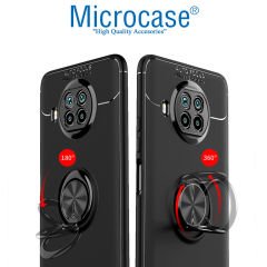 Microcase Xioami Mi 10T Lite Focus Serisi Yüzük Standlı Silikon Kılıf - Siyah
