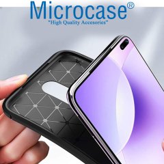 Microcase Xiaomi Redmi K30 Maxy Serisi Carbon Fiber Silikon TPU Kılıf - Siyah