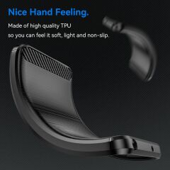 Microcase Xiaomi Poco C50/Redmi A1 Plus Brushed Carbon Fiber Silikon Kılıf - Siyah AL3332