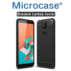 Zenfone 5 Lite ZC600KL Brushed Carbon Fiber Silikon TPU Kılıf+CAM