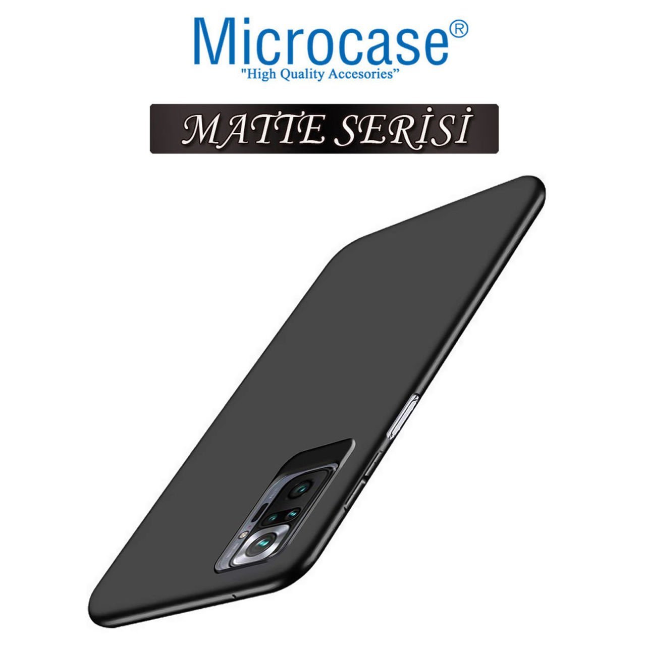 Microcase Xiaomi Redmi Note 10 Matte Serisi Silikon TPU Kılıf - Siyah