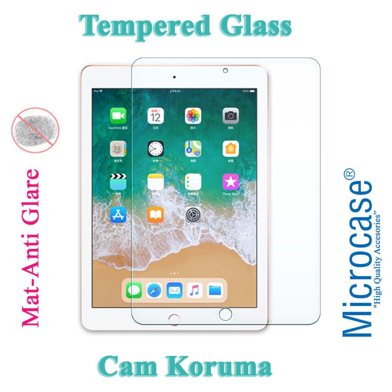 Microcase iPad Pro 10.5 Tempered Glass Cam Koruma - MAT
