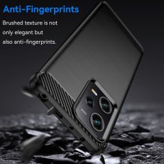 Microcase Xiaomi Poco x5 5G Brushed Carbon Fiber Silikon Kılıf - Siyah AL3332