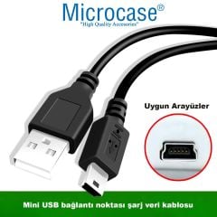 Microcase Mini USB Data Şarj Kablosu Kamera Mp3 Mp4 Ps3 Radyo Navigasyon Şarj Kablosu Piramit Uç 150CM AL4783