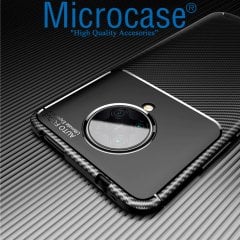Microcase Xiaomi Poco F2 Pro Pro Maxy Serisi Carbon Fiber Silikon TPU Kılıf - Siyah