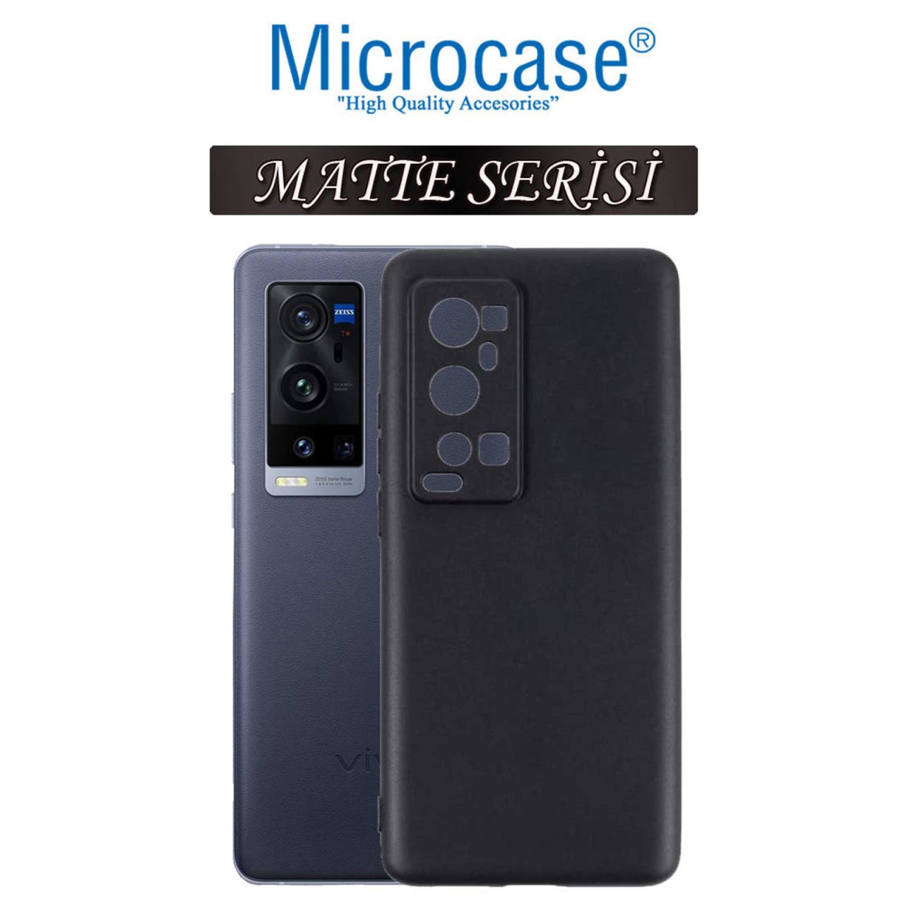 Microcase Vivo X60 Pro Plus Matte Serisi Silikon TPU Kılıf - Siyah