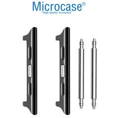 Microcase Apple Watch 42-44-45 mm to 24 mm Çevirici Metal Kordon Kayış Adaptörü Set - AL3136 Siyah