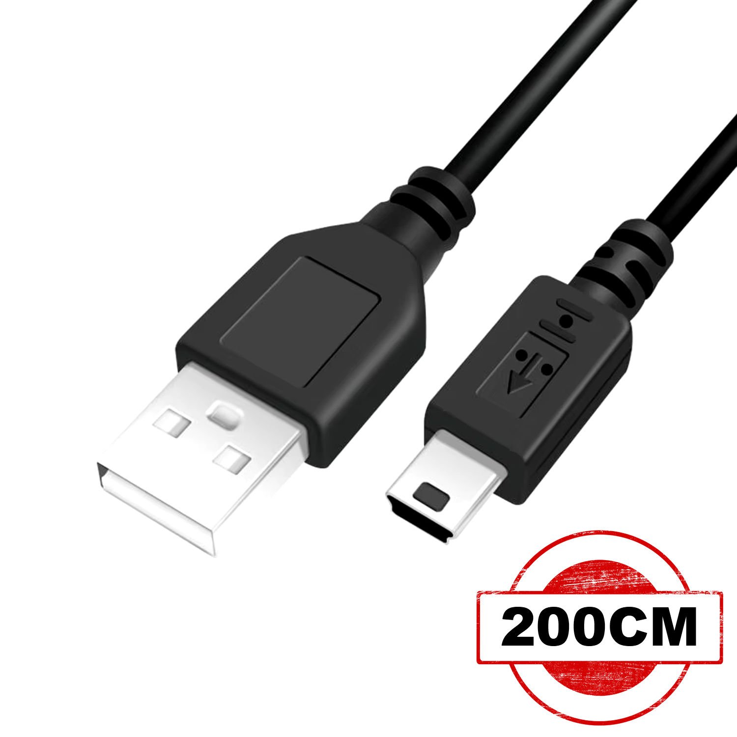 Microcase Mini USB Data Şarj Kablosu Kamera Mp3 Mp4 Ps3 Radyo Navigasyon Şarj Kablosu Piramit Uç 200CM AL4784