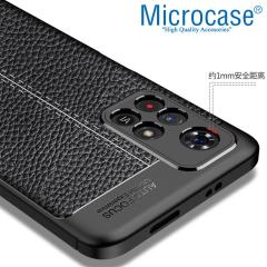 Microcase Xiaomi Redmi Note 11 Leather Serisi Silikon Kılıf - Siyah