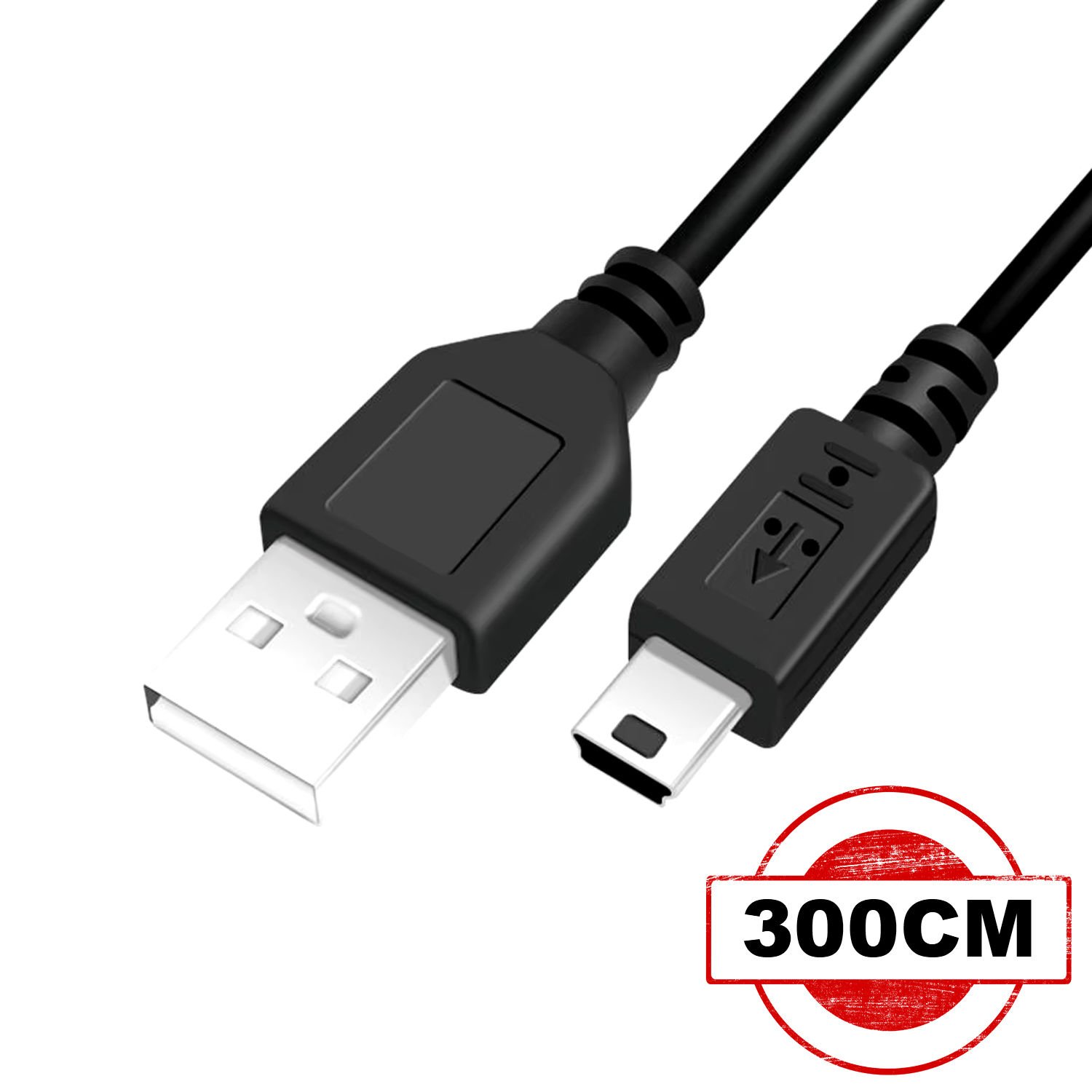 Microcase Mini USB Data Şarj Kablosu Kamera Mp3 Mp4 Ps3 Radyo Navigasyon Şarj Kablosu Piramit Uç 300CM AL4785