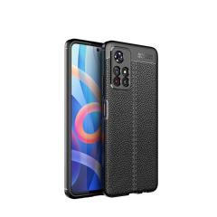 Microcase Xiaomi Redmi Note 11T 5G Leather Serisi Silikon Kılıf - Siyah