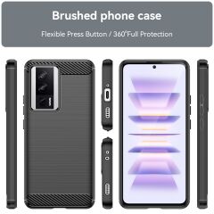 Microcase Xiaomi K60E/K50/K50 Gaming Brushed Carbon Fiber Silikon Kılıf - Siyah AL3332