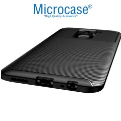 Microcase Xiaomi Redmi Note 9 Maxy Serisi Carbon Fiber Silikon TPU Kılıf - Siyah