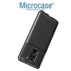 Microcase Xiaomi Redmi Note 9 Maxy Serisi Carbon Fiber Silikon TPU Kılıf - Siyah