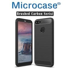 Huawei Honor 9i Brushed Carbon Fiber Silikon TPU Kılıf +CAM