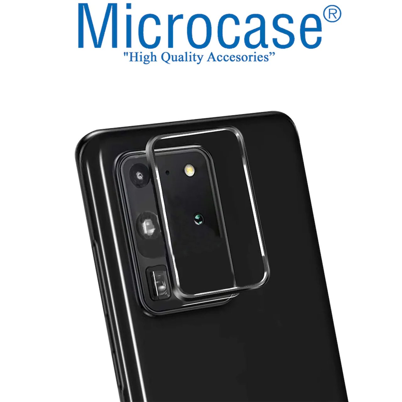 Samsung Galaxy S20 Plus Kamera Lens Halkası Açık Tasarım - Siyah