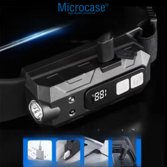 Microcase Su Geçirmez Hareket Sensörlü Usb Şarjlı Led Kafa Feneri 2 Şerit Led - AL5222
