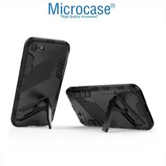 Microcase iPhone 8 Matrix Serisi Armor Standlı Perfect Koruma Kılıf -Siyah
