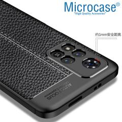 Microcase Xiaomi Redmi Note 11 Pro Leather Serisi Silikon Kılıf - Siyah