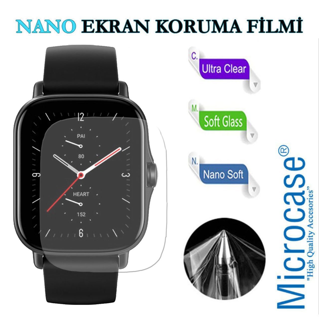 Microcase Amazfit GTS 2e 42mm Nano Esnek Ekran Koruma Filmi