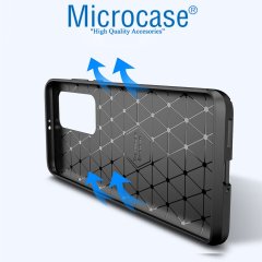 Microcase Xiaomi Mi Note 10 Lite Maxy Serisi Carbon Fiber Silikon TPU Kılıf - Siyah