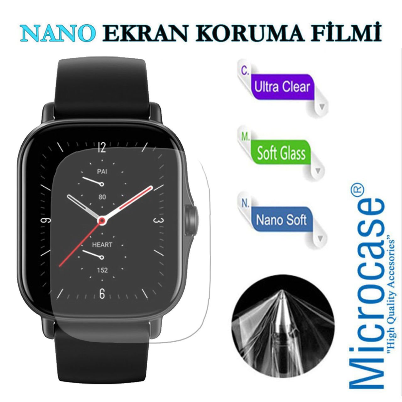 Microcase Amazfit GTS 2 42mm Nano Esnek Ekran Koruma Filmi