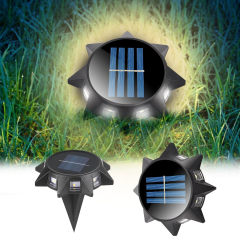 Microcase Güneş Enerjili Kazıklı 8 LED Solar Bahçe Yolu Dış Duvar Işıklandırma Lamba - AL5225 3 ADET