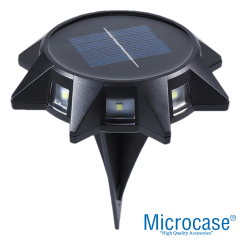 Microcase Güneş Enerjili Kazıklı 8 LED Solar Bahçe Yolu Dış Duvar Işıklandırma Lamba - AL5225 3 ADET