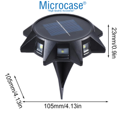 Microcase Güneş Enerjili Kazıklı 8 LED Solar Bahçe Yolu Dış Duvar Işıklandırma Lamba - AL5225 3 ADET