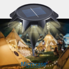 Microcase Güneş Enerjili Kazıklı 8 LED Solar Bahçe Yolu Dış Duvar Işıklandırma Lamba - AL5225 3 ADET