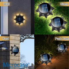 Microcase Güneş Enerjili Kazıklı 8 LED Solar Bahçe Yolu Dış Duvar Işıklandırma Lamba - AL5225 3 ADET