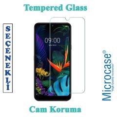 Microcase LG Q60 - LG K50 Anka Serisi Yüzük Standlı Armor Kılıf Siyah + Tempered Glass Cam Koruma (SEÇENEKLİ)